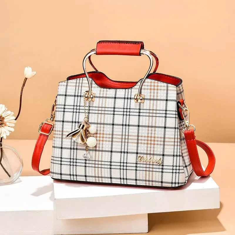 Lady Glams Fashion Handbag - Women’s Faux Leather Crossbody Bag with Adjustable Strap and Top Handle