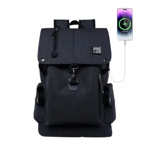 Large Capacity Anti-Theft Laptop Backpack Travel  School Bag with USB Charging Port Black