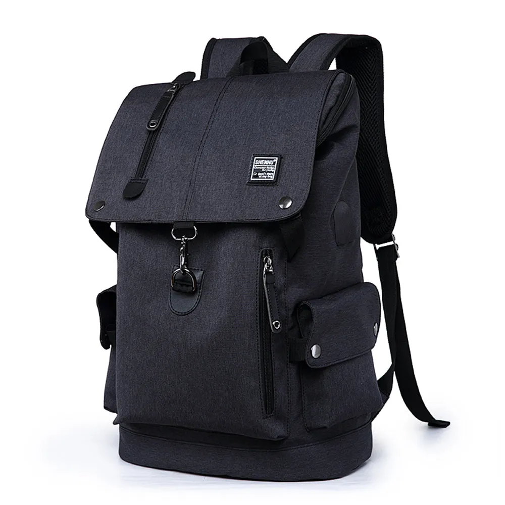 Large Capacity Anti-Theft Laptop Backpack Travel  School Bag with USB Charging Port Black