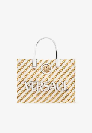 Large La Medusa Chain Stripes Tote Bag