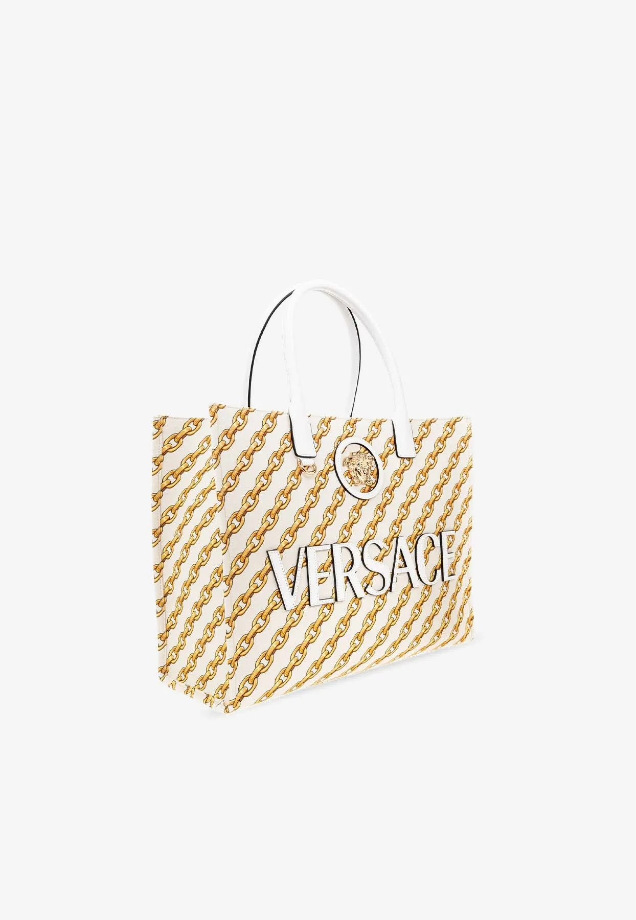 Large La Medusa Chain Stripes Tote Bag