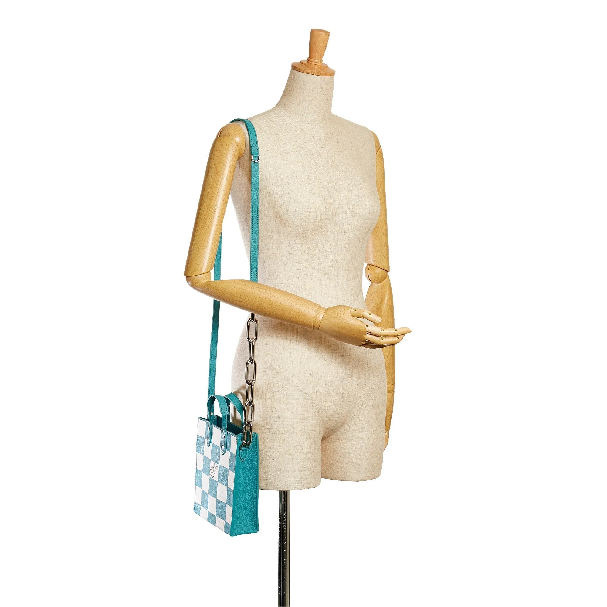 Louis Vuitton Sac Plat XS Blue Checkerboard Damier Leather