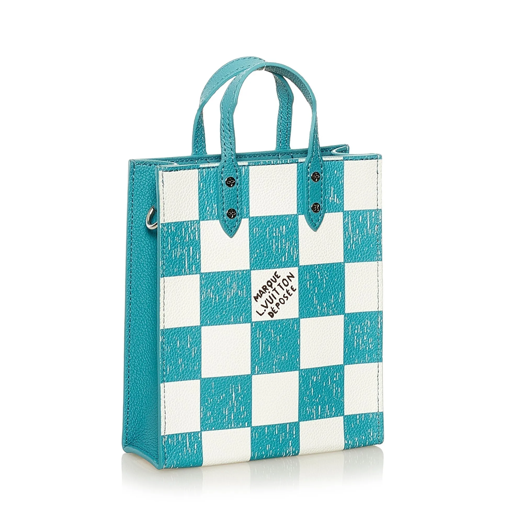 Louis Vuitton Sac Plat XS Blue Checkerboard Damier Leather