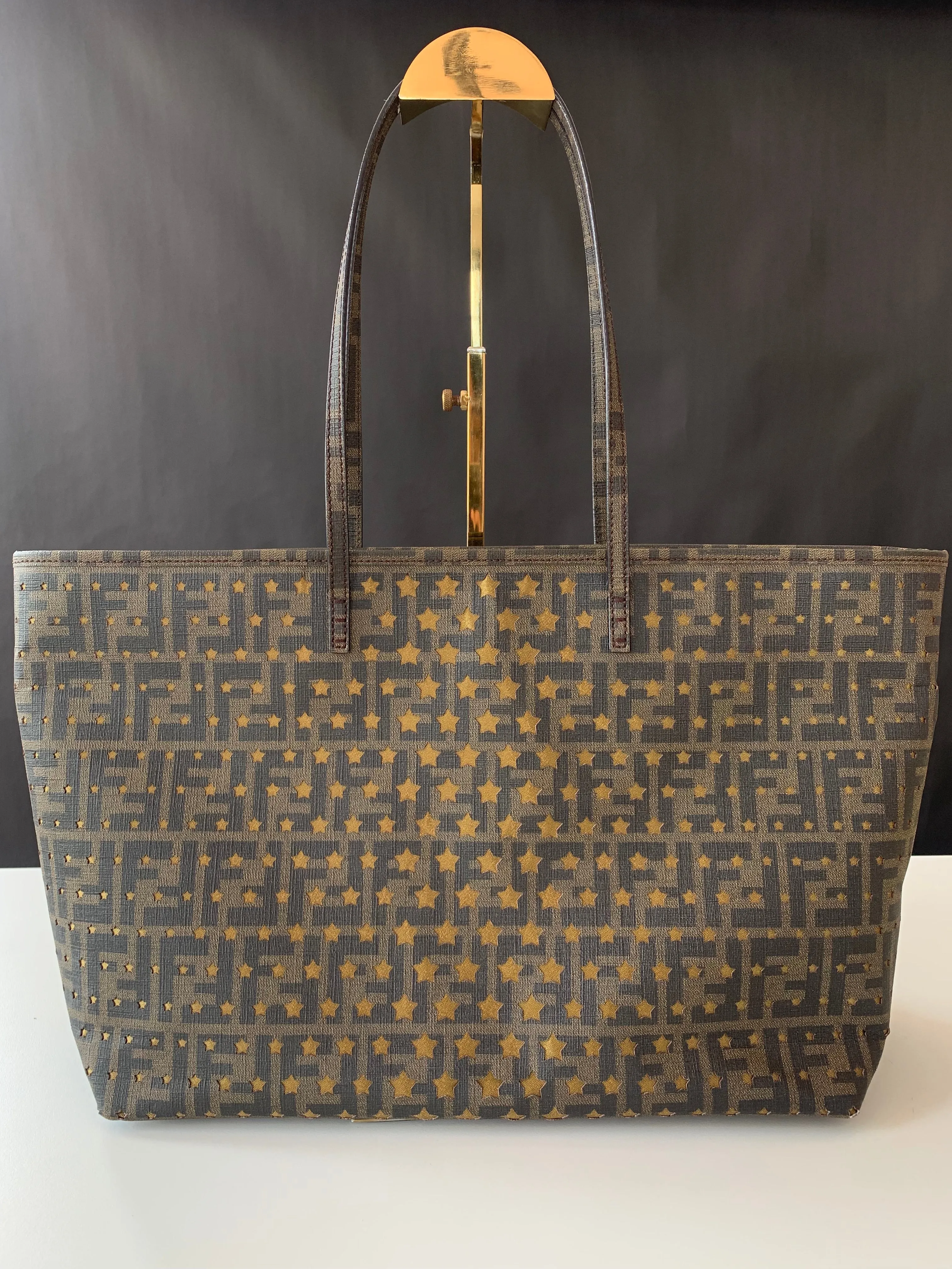 <b>FENDI</b> <br>Zucca Spalmati Stars Roll Tote