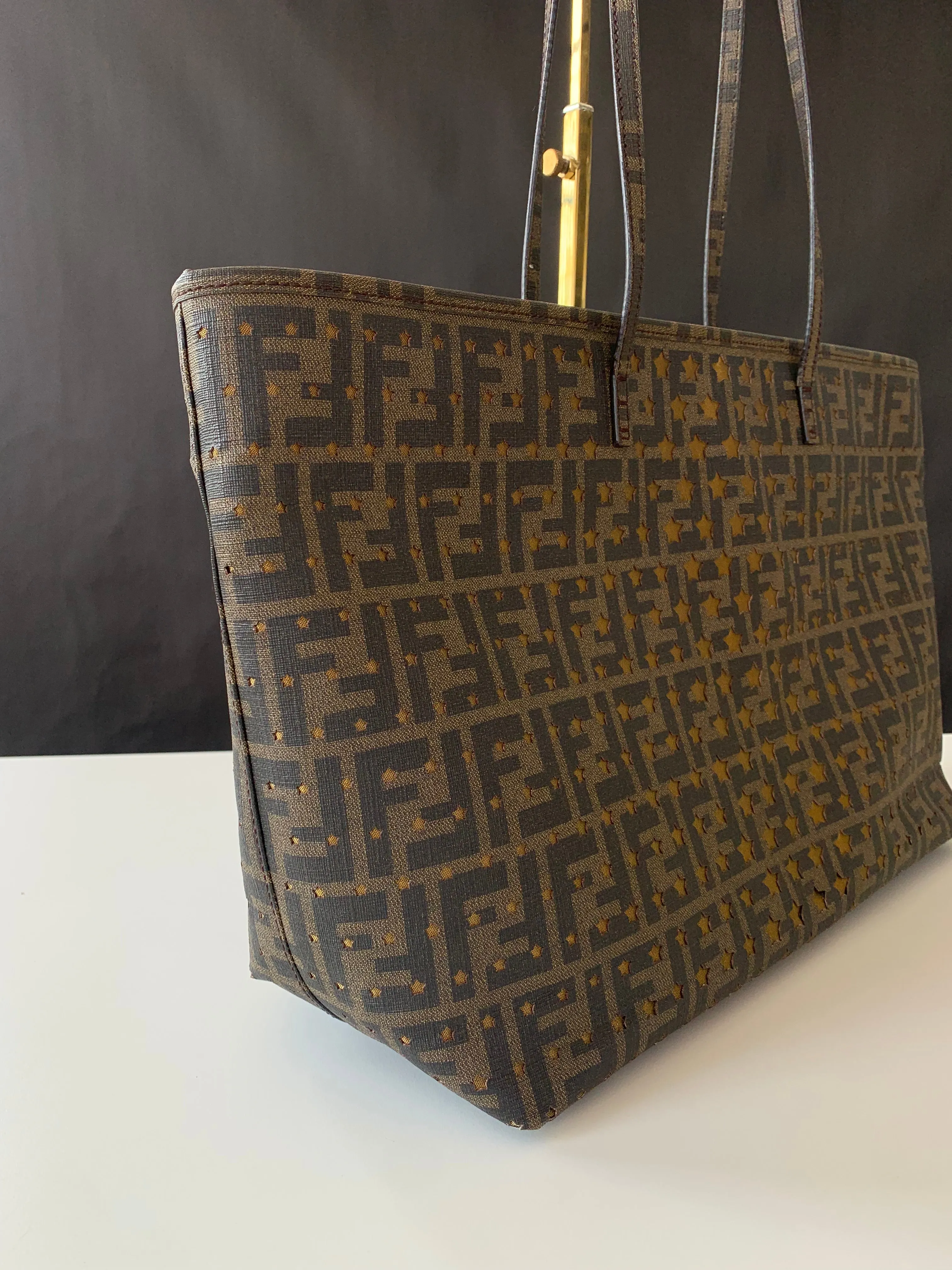 <b>FENDI</b> <br>Zucca Spalmati Stars Roll Tote