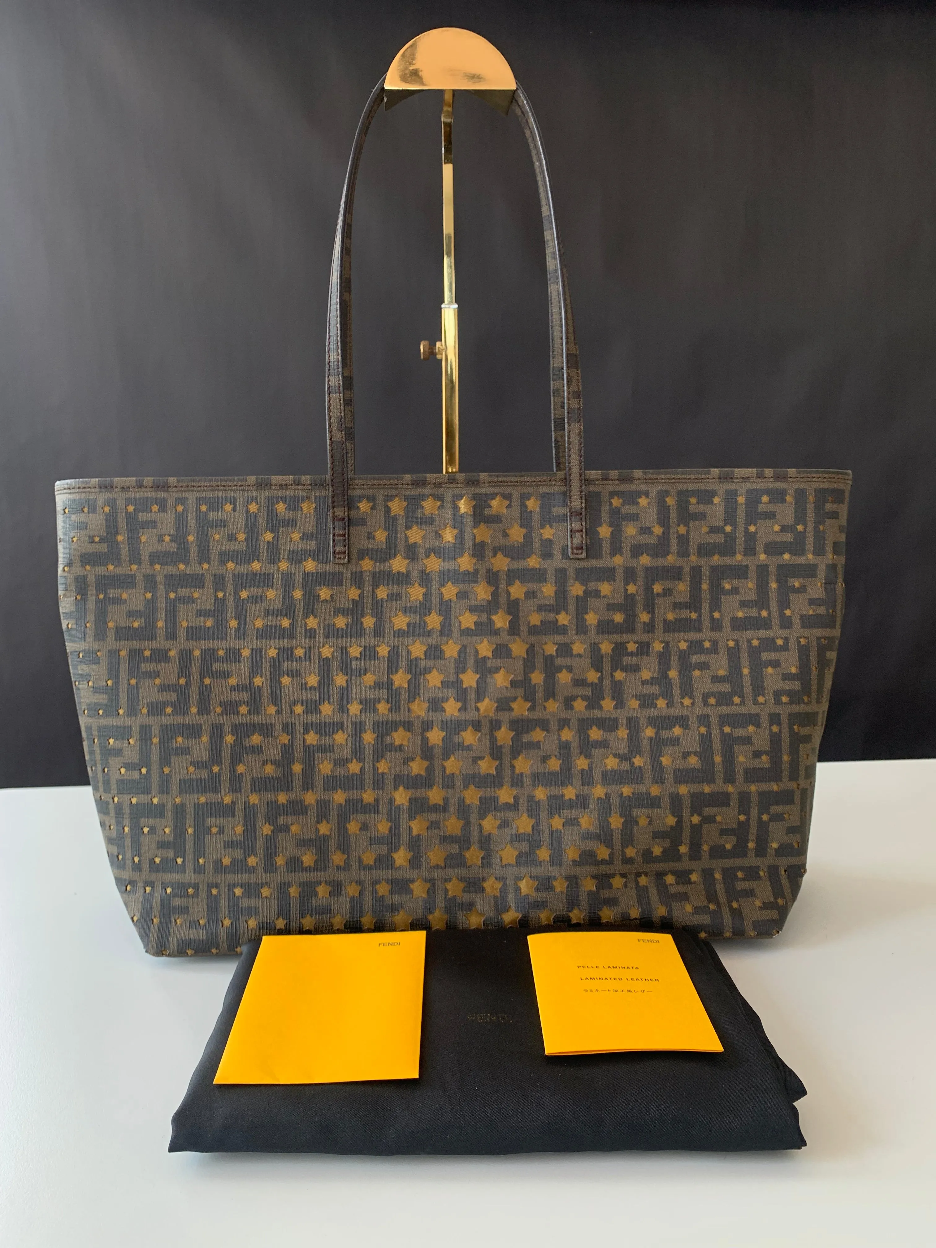 <b>FENDI</b> <br>Zucca Spalmati Stars Roll Tote