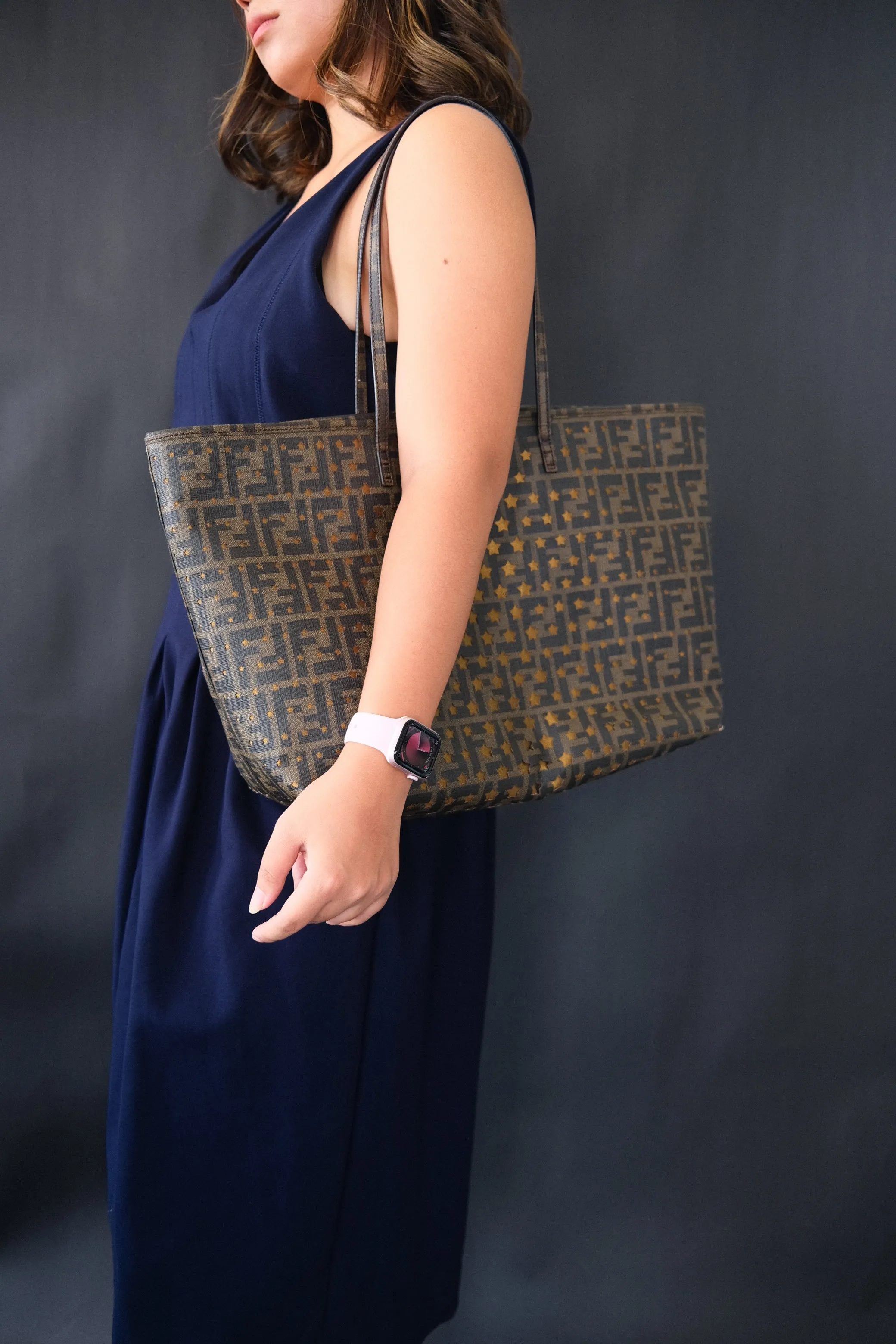 <b>FENDI</b> <br>Zucca Spalmati Stars Roll Tote