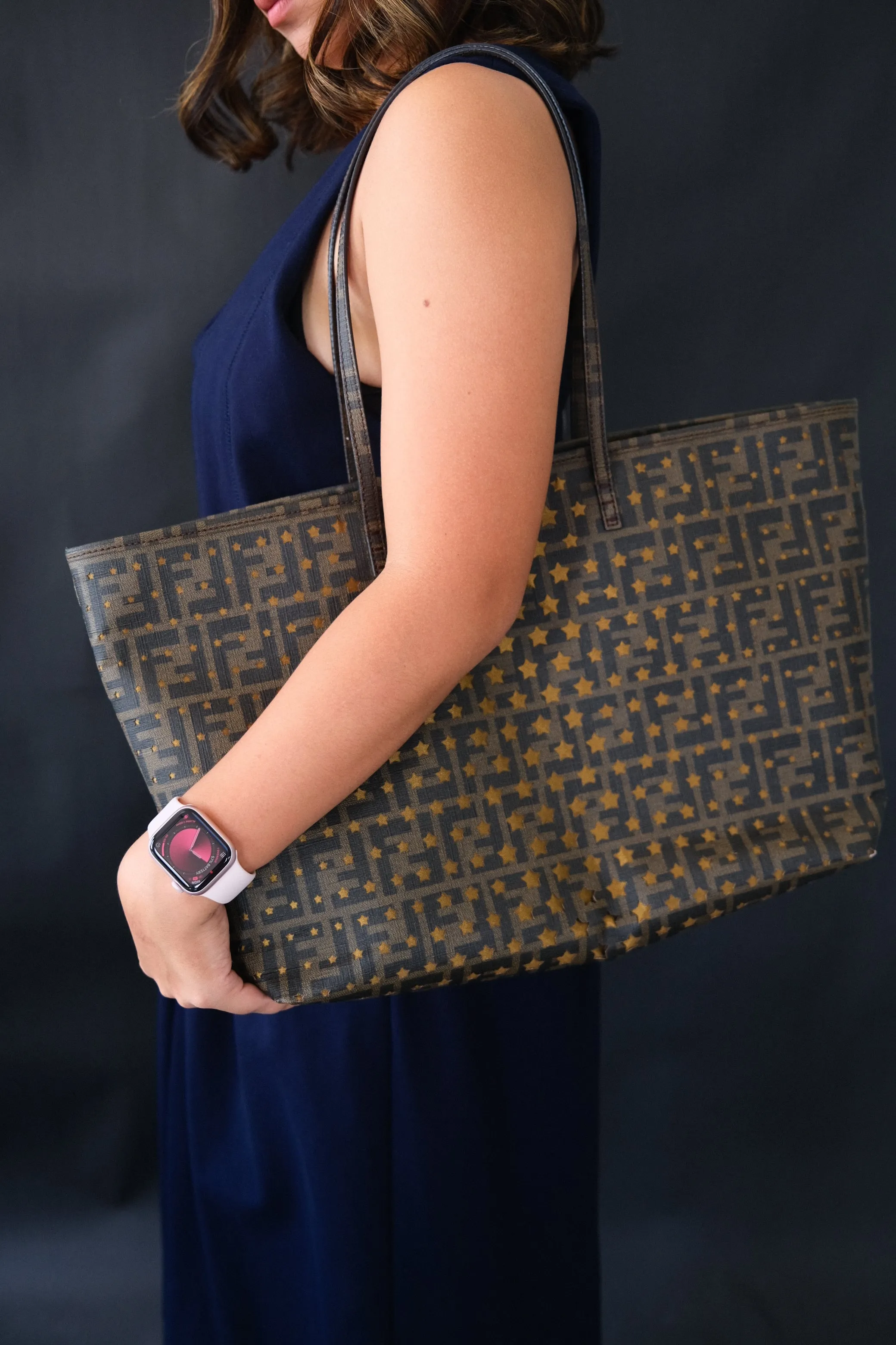 <b>FENDI</b> <br>Zucca Spalmati Stars Roll Tote