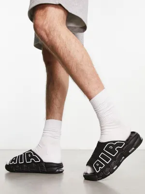 Men's Brand Logo Embroidered Slippers,Black