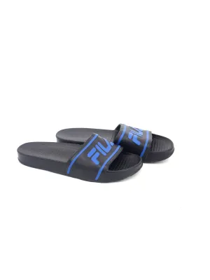 Men's Brand Logo Printed Slippers,Black