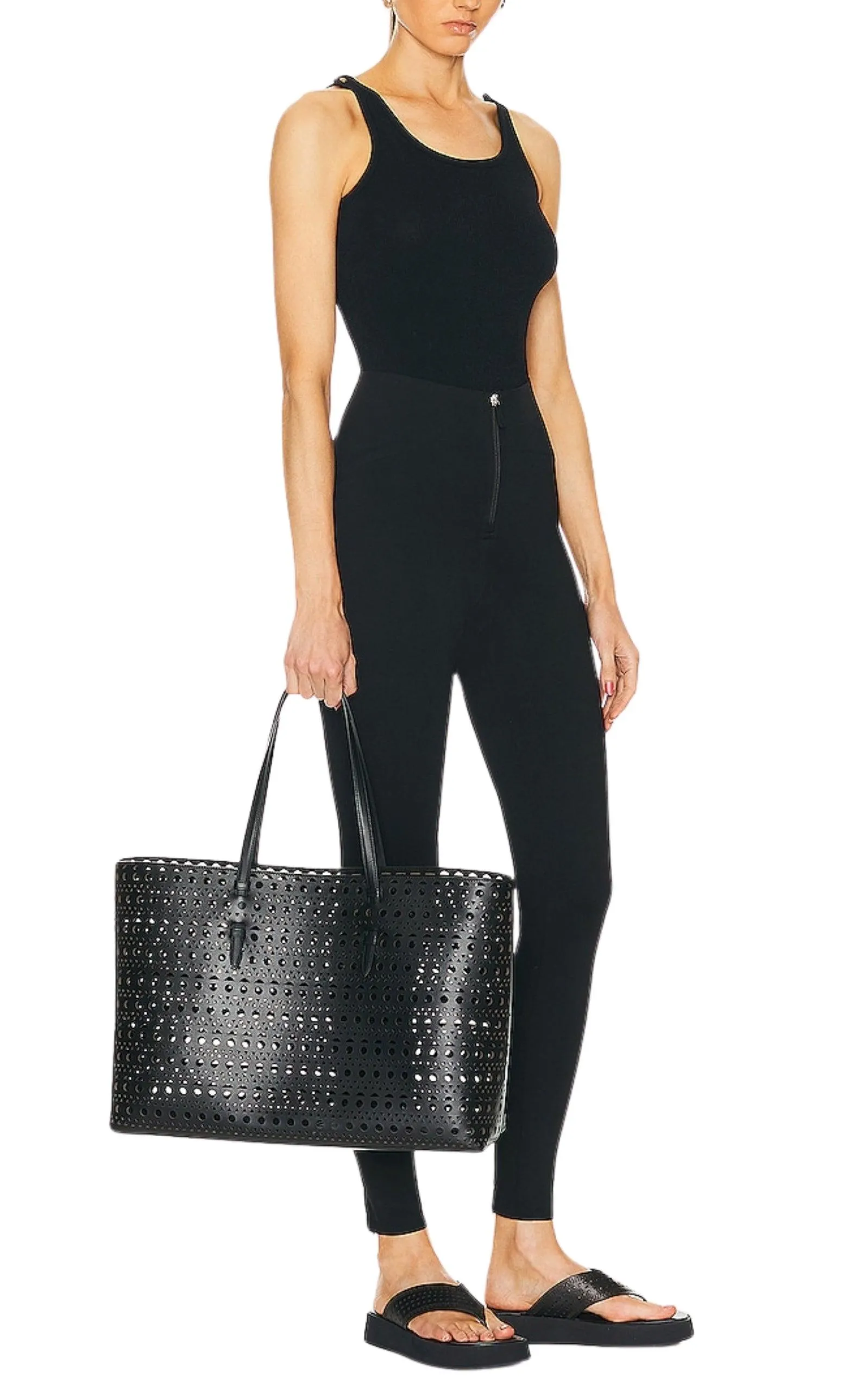 Mina 44 Large Leather Tote Bag