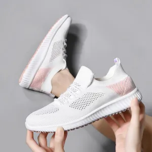 Nanccy Women Breathable Mesh Summer Lace-up Shoes