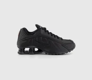 Nike Shox R4 Trainers Black Black Black Max Orange