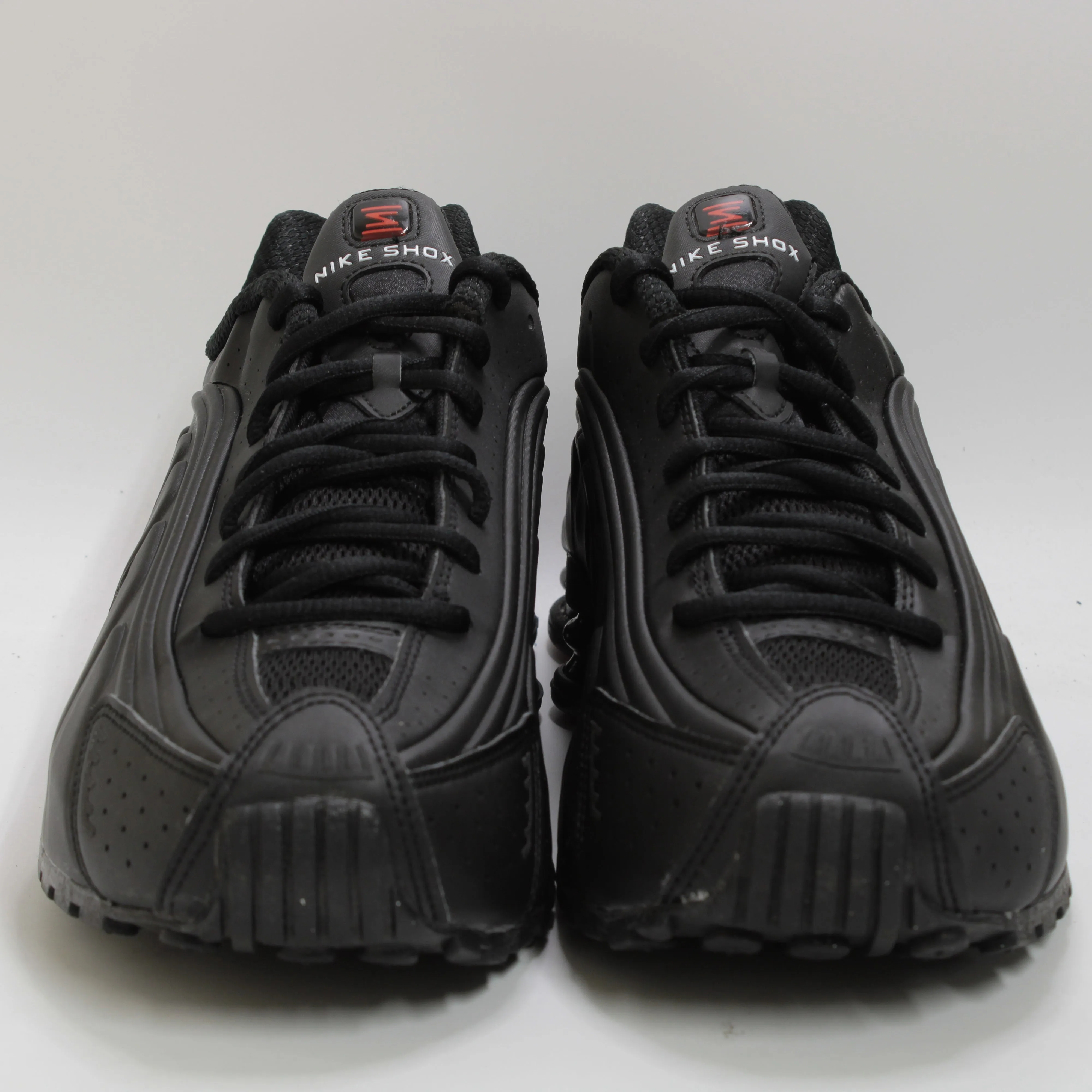 Nike Shox R4 Trainers Black Black Black Max Orange