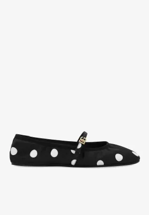 Odette Satin Polka Dot Print Ballet Flats