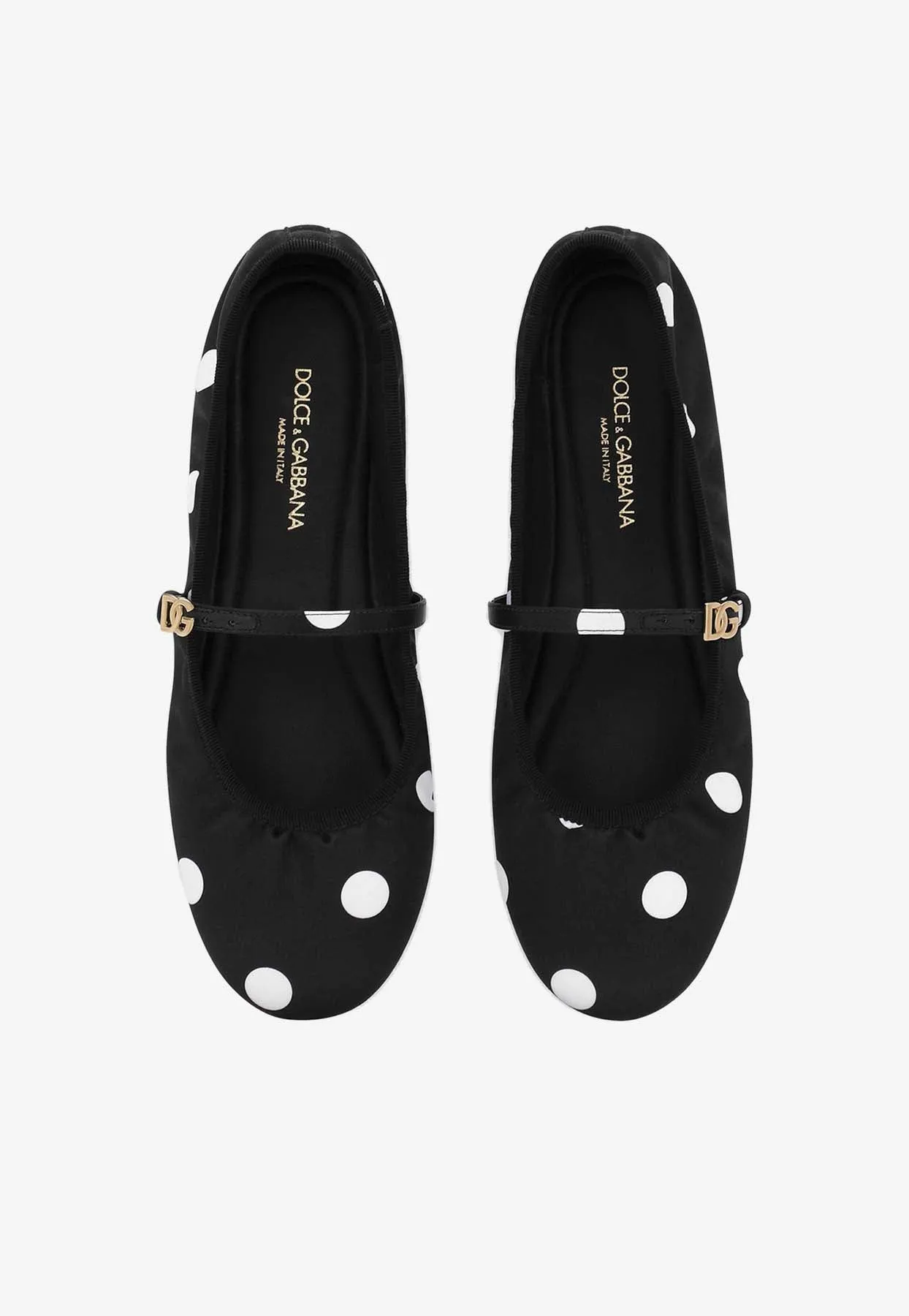 Odette Satin Polka Dot Print Ballet Flats