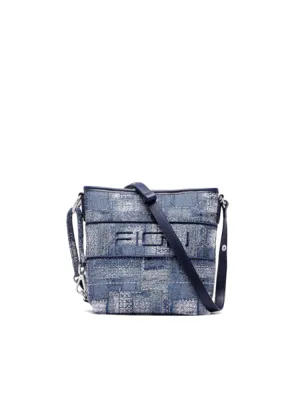 Oil Painting Jacquard with Leather Shoulder Bag