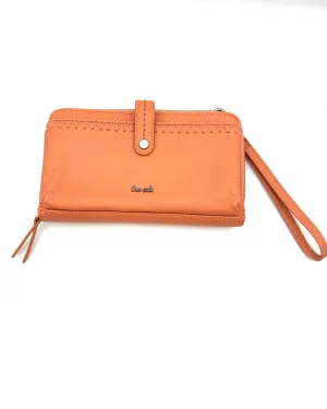 Orange Leather Crossbody Bag / Wristlet