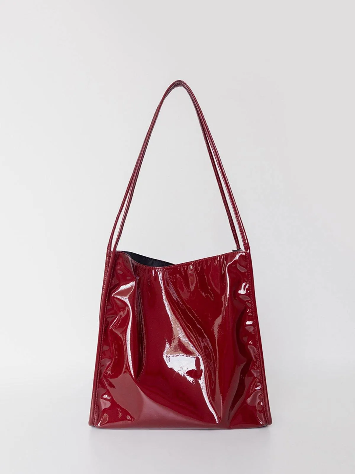 Patent Leather Tote Bag - Red