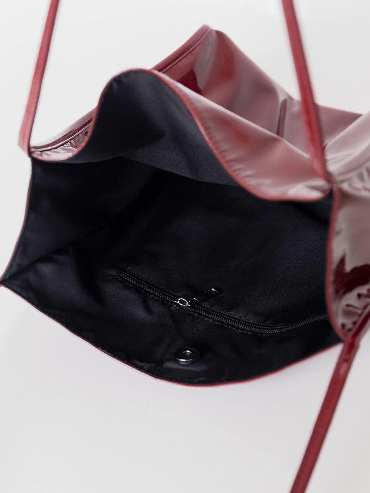 Patent Leather Tote Bag - Red