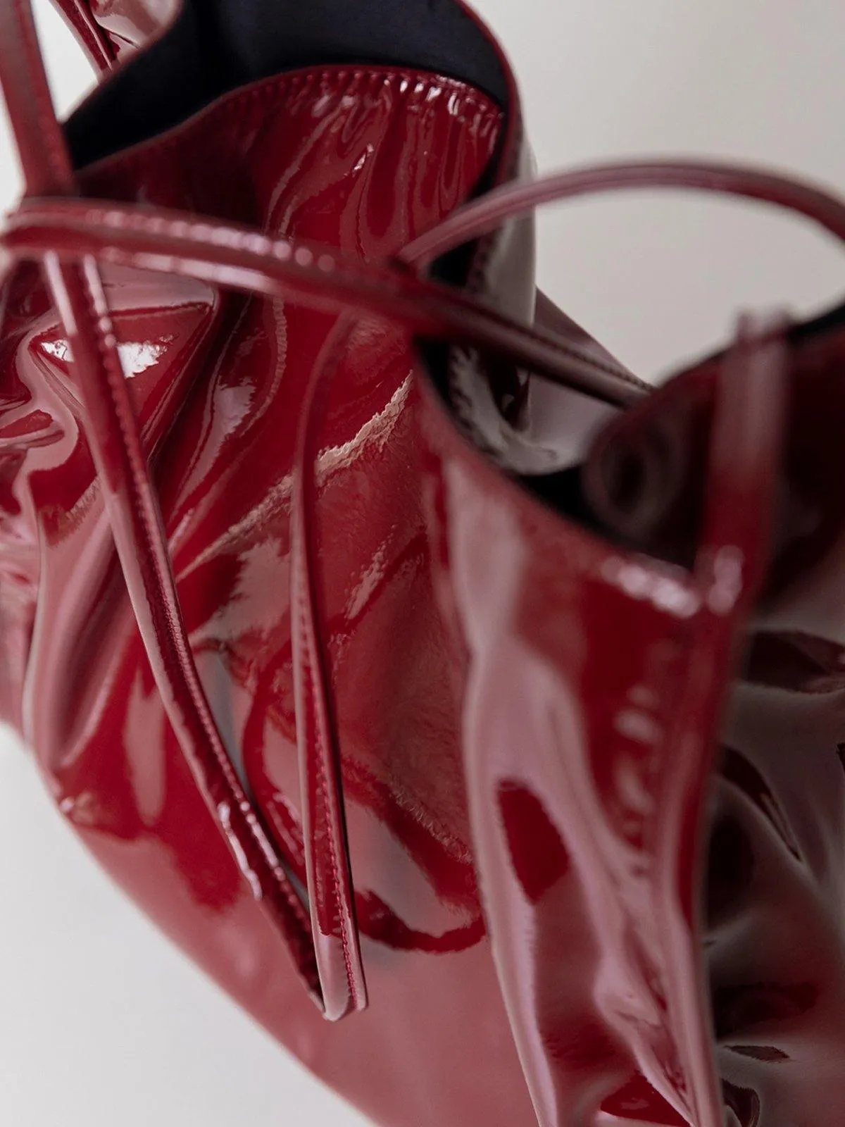 Patent Leather Tote Bag - Red