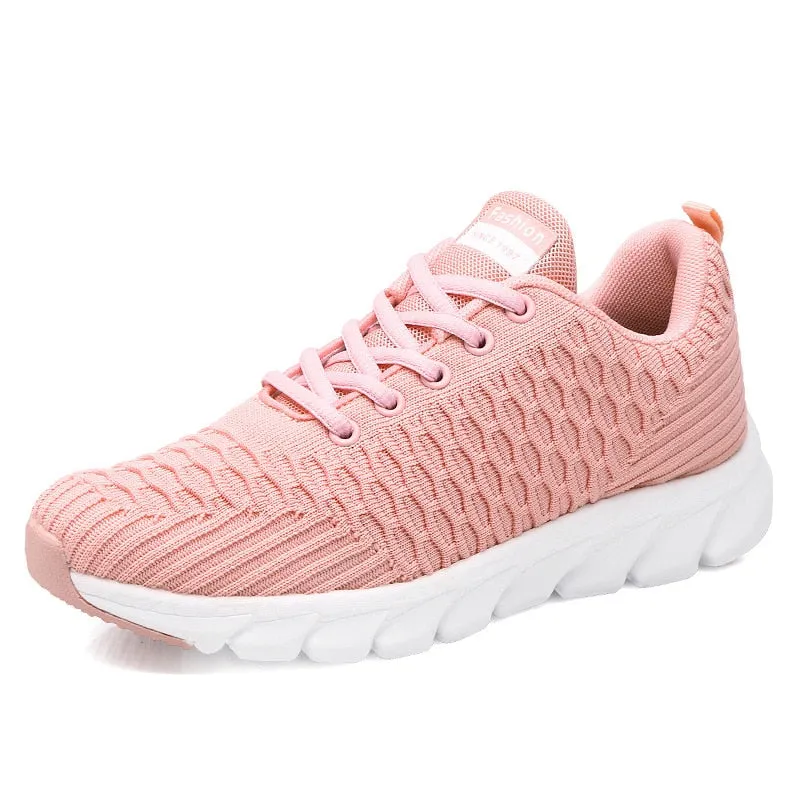 Purpdrank - Women's Sneakers Fashion Breathable Women Shoes Summer Walking Mesh Light Casual Sneaker Lace-Up Platform Female Footwear