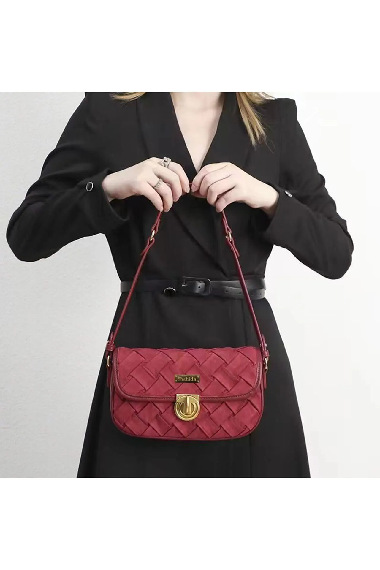 Red Designer Formal Quilted Bag