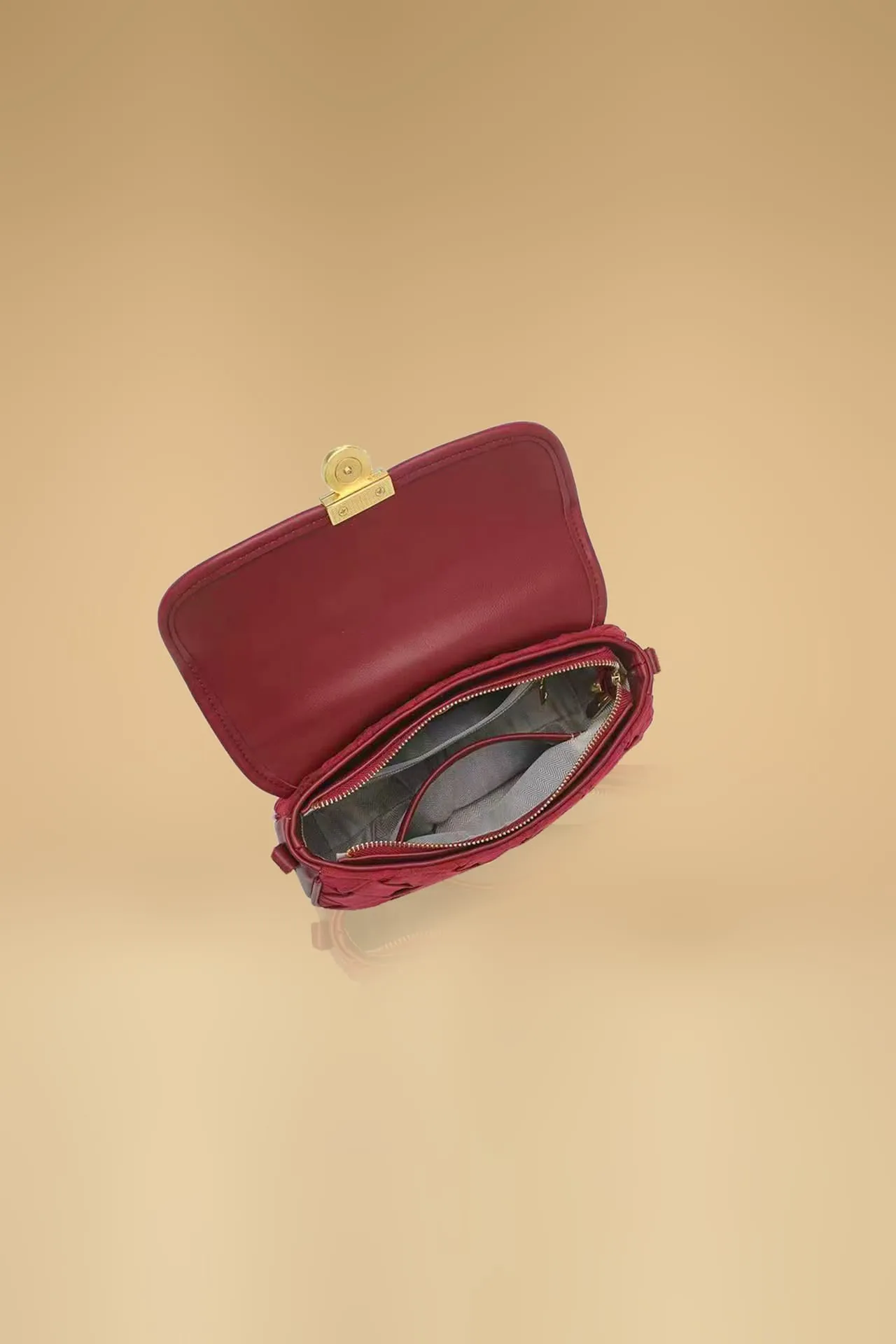 Red Designer Formal Quilted Bag