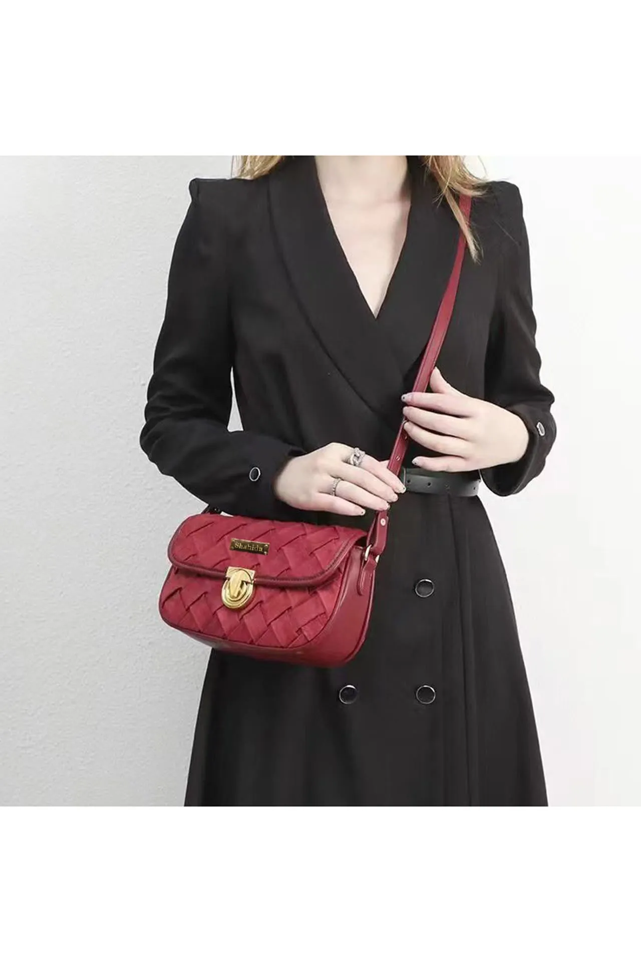 Red Designer Formal Quilted Bag