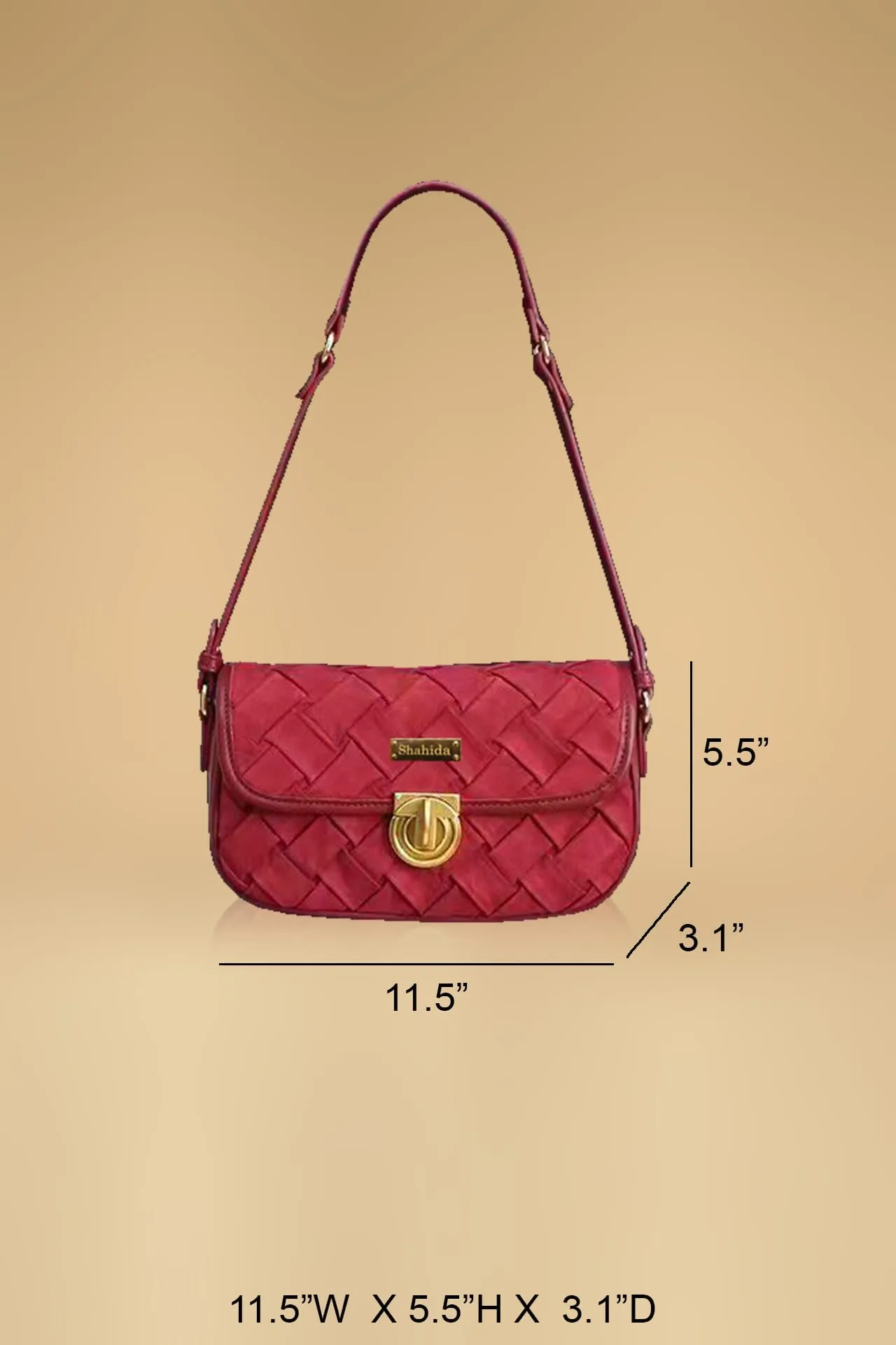 Red Designer Formal Quilted Bag