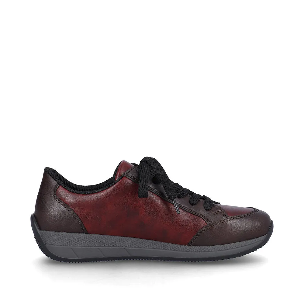 Rieker Ladies Red Combi Lace Up Shoe