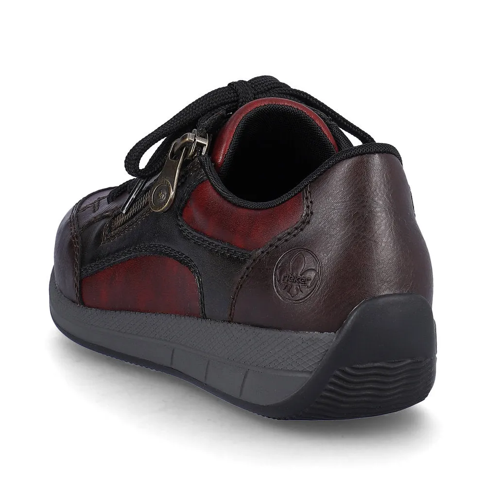 Rieker Ladies Red Combi Lace Up Shoe