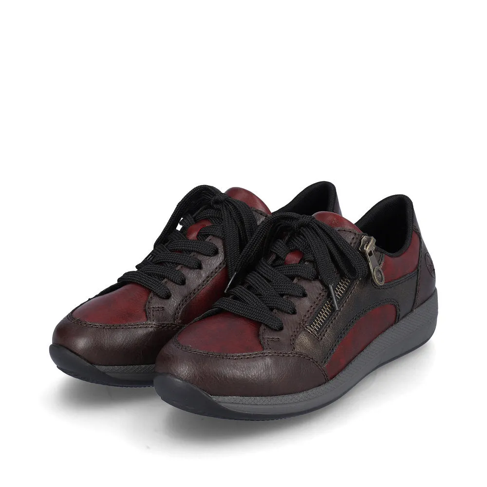 Rieker Ladies Red Combi Lace Up Shoe