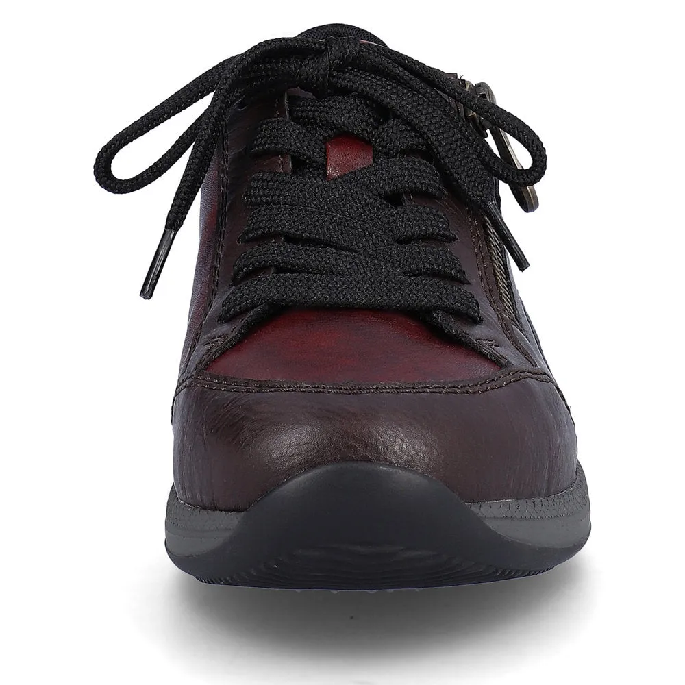 Rieker Ladies Red Combi Lace Up Shoe