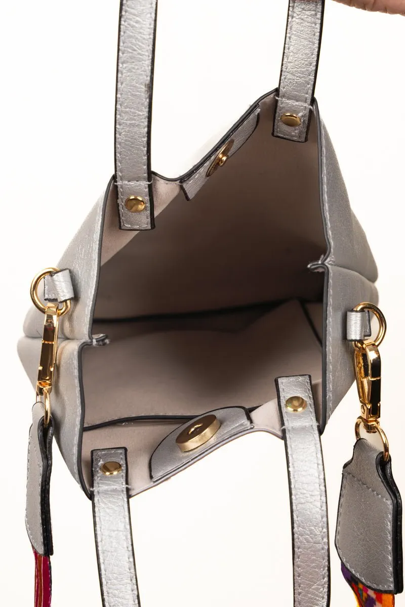 SALE! NGIL Silver Faux Leather Gwen Guitar Strap Purse