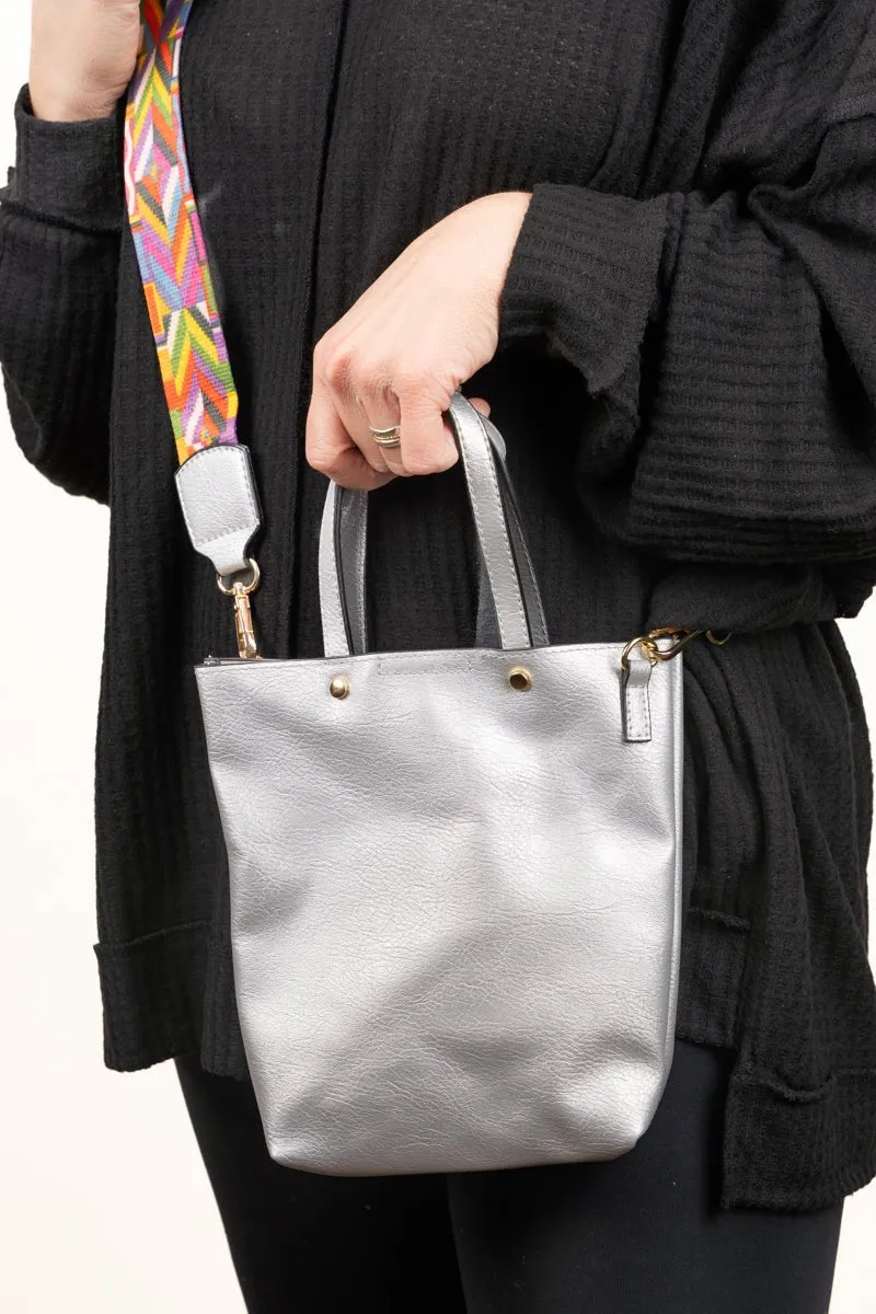 SALE! NGIL Silver Faux Leather Gwen Guitar Strap Purse