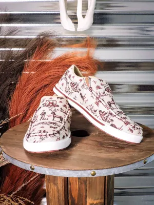 Twisted X Slip-On Kicks - Maroon & Ivory