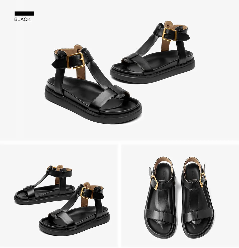 USS Shoes Sara Women's T-Strap Leather Sandal