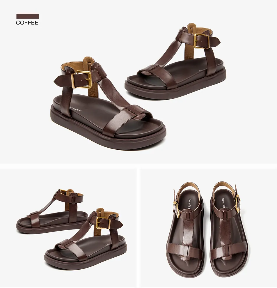 USS Shoes Sara Women's T-Strap Leather Sandal