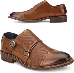 Vintage Foundry Co. Men's Zobra Double Monk Strap Leather  Color Tan Size 10M
