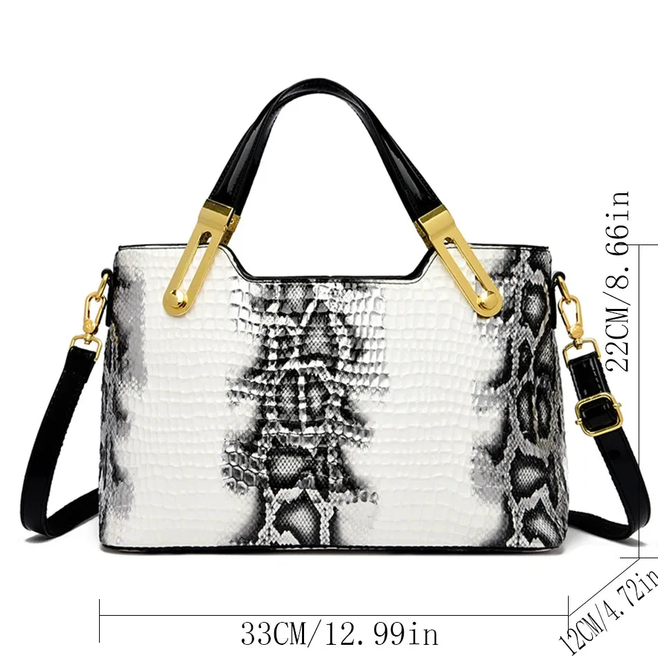 Women Python Pattern Luxury Party Handbag