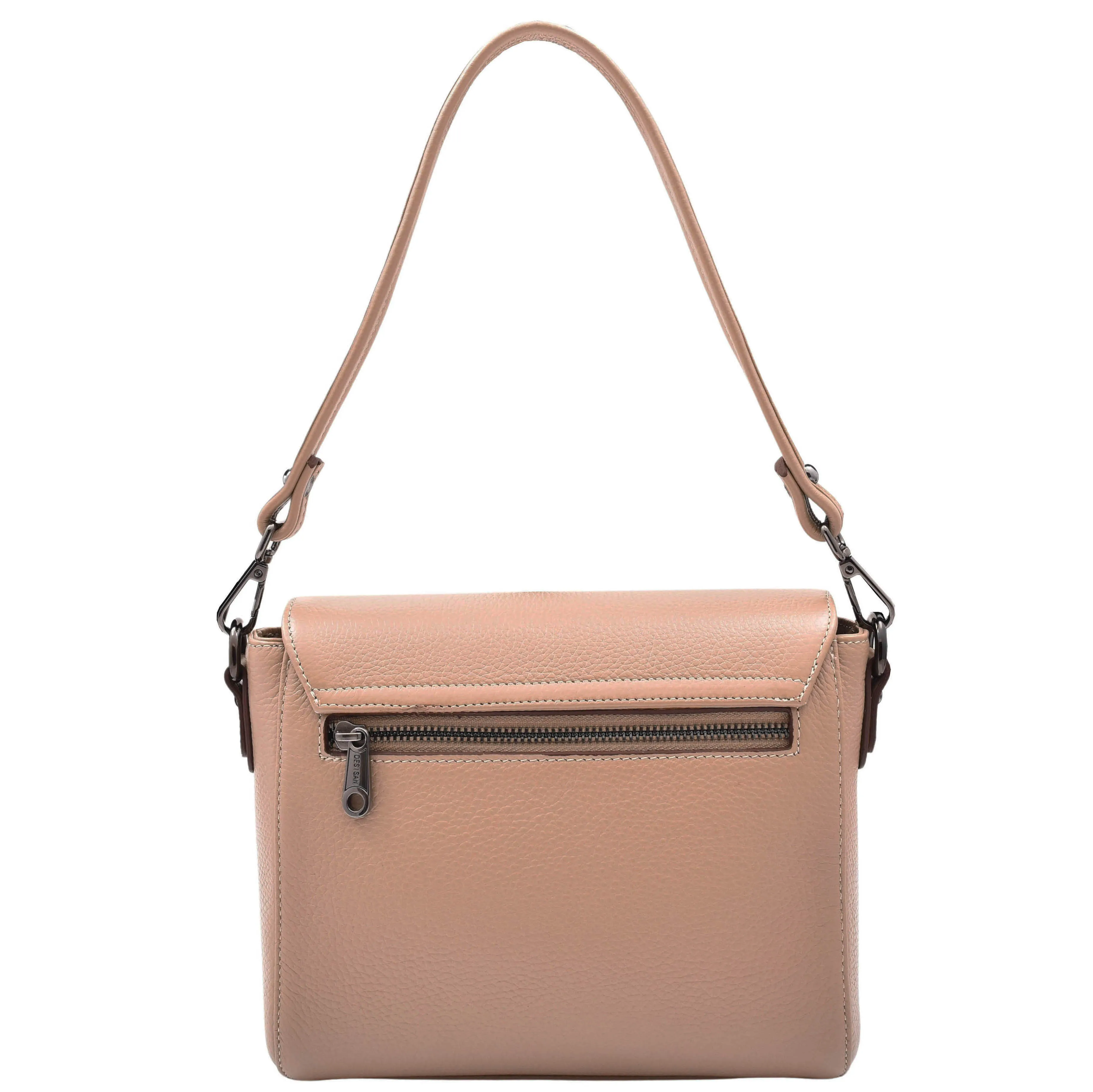 Womens Leather Messenger Bag Croc Trim Cross Body Fashion Handbag A2045 Taupe