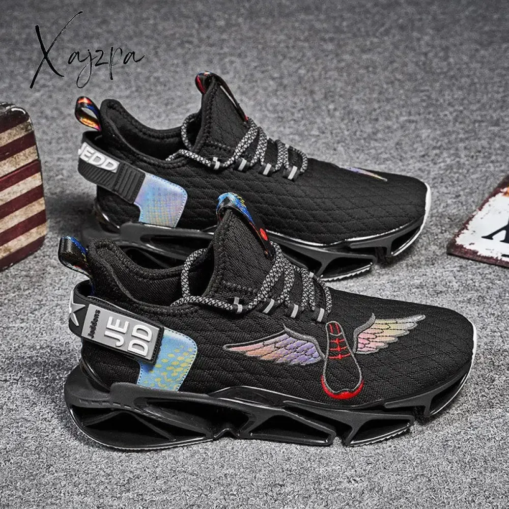 Xajzpa 2023 Shoes men Sneakers Male casual Mens Shoes Mesh sports Breathable tennis Shoes loafers damping Walking Footwear running Shoes