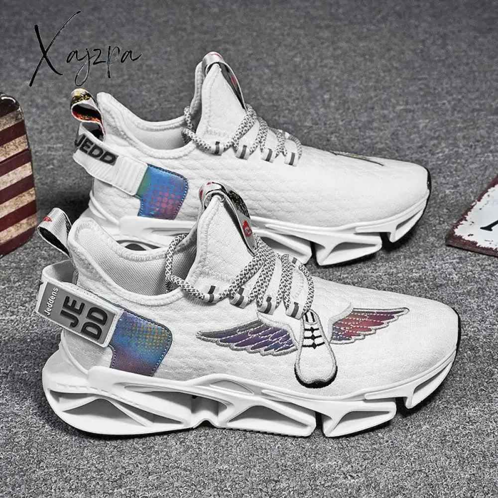 Xajzpa 2023 Shoes men Sneakers Male casual Mens Shoes Mesh sports Breathable tennis Shoes loafers damping Walking Footwear running Shoes
