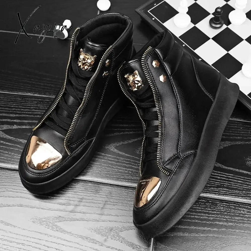 Xajzpa Trend Shoes Men Shoes Luxury Men's Boots High Quality Mens Casual For Top Safety Chelsea Chunky Sneakers Board Winter
