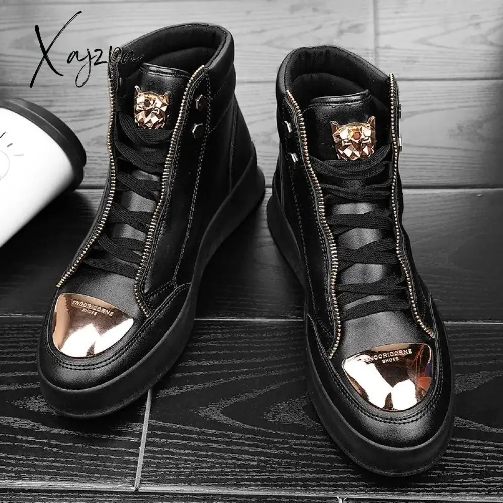 Xajzpa Trend Shoes Men Shoes Luxury Men's Boots High Quality Mens Casual For Top Safety Chelsea Chunky Sneakers Board Winter