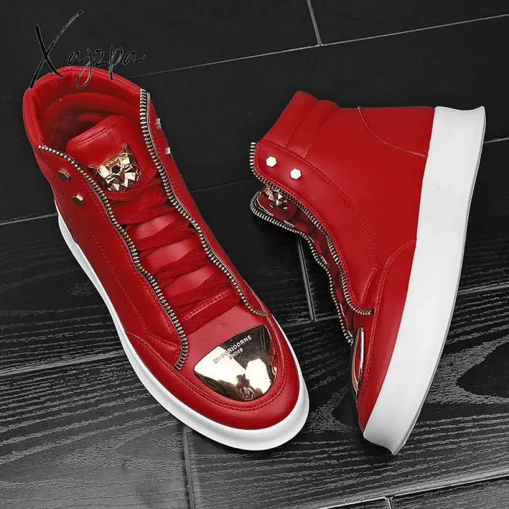 Xajzpa Trend Shoes Men Shoes Luxury Men's Boots High Quality Mens Casual For Top Safety Chelsea Chunky Sneakers Board Winter
