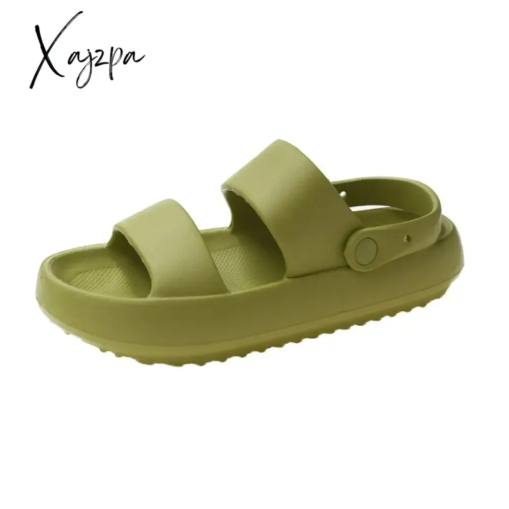 Xajzpa - Unisex Thick Sole Slipper Fashion Beach Sandals Men Women Slipper Anti-Slip Waterproof Sandals Flip Flops Women Men Casual Shoes