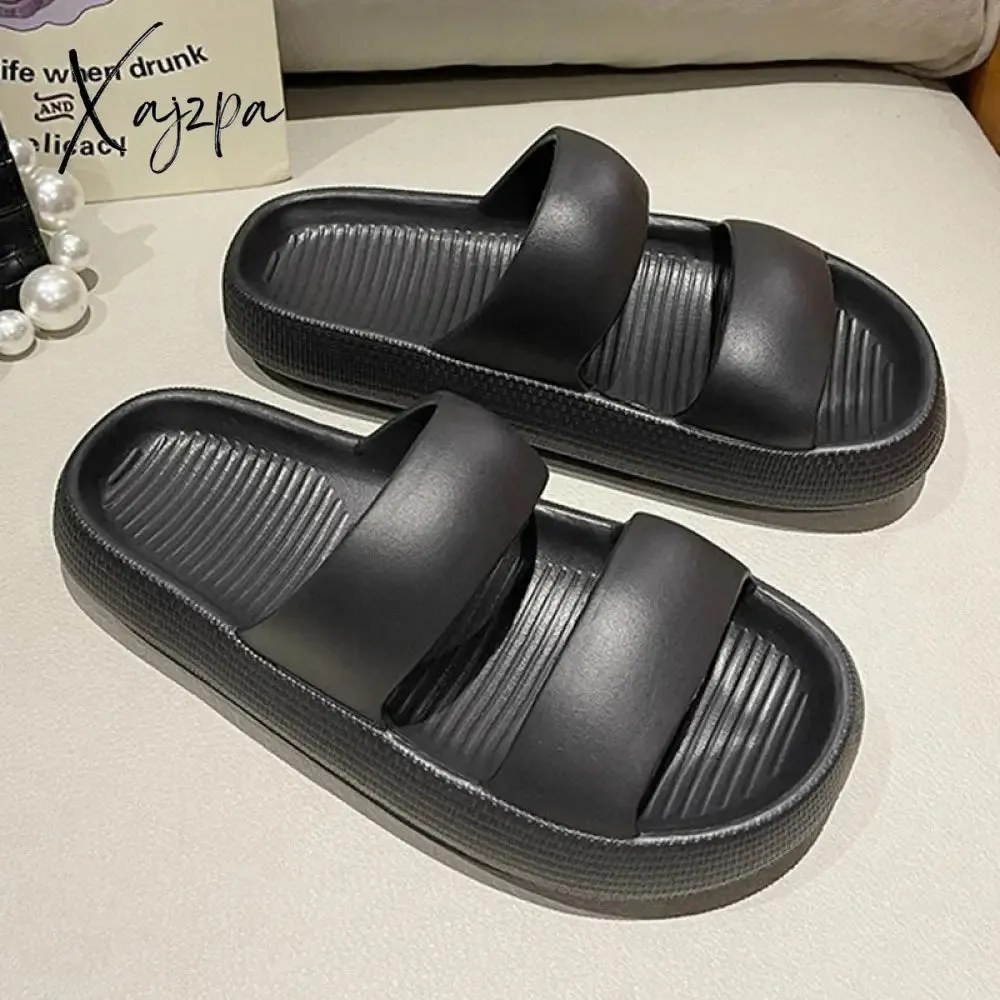 Xajzpa - Unisex Thick Sole Slipper Fashion Beach Sandals Men Women Slipper Anti-Slip Waterproof Sandals Flip Flops Women Men Casual Shoes