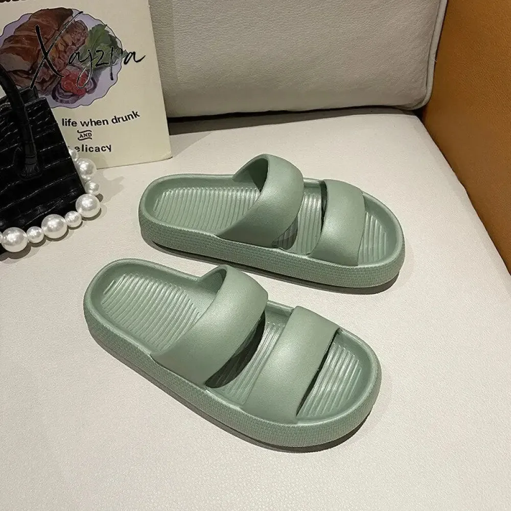 Xajzpa - Unisex Thick Sole Slipper Fashion Beach Sandals Men Women Slipper Anti-Slip Waterproof Sandals Flip Flops Women Men Casual Shoes